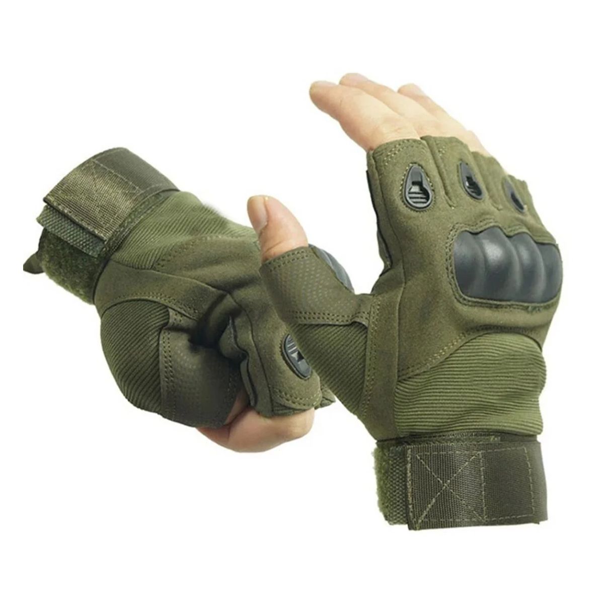 Luva Meio Dedo Tática Airsoft / Motocross / Paintball Verde Luva Meio Dedo Tática Airsoft / Motocross / Paintball Verde